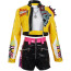 KPop Demon Hunters Rumi Deluxe Costume - Yellow Jacket Shirt Pants Full Set Kpop Rumi Cosplay