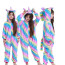 Kids Yellow Blue Galaxy Unicorn Costume - Onesie Jumpsuit Yellow Blue Galaxy Unicorn Cosplay