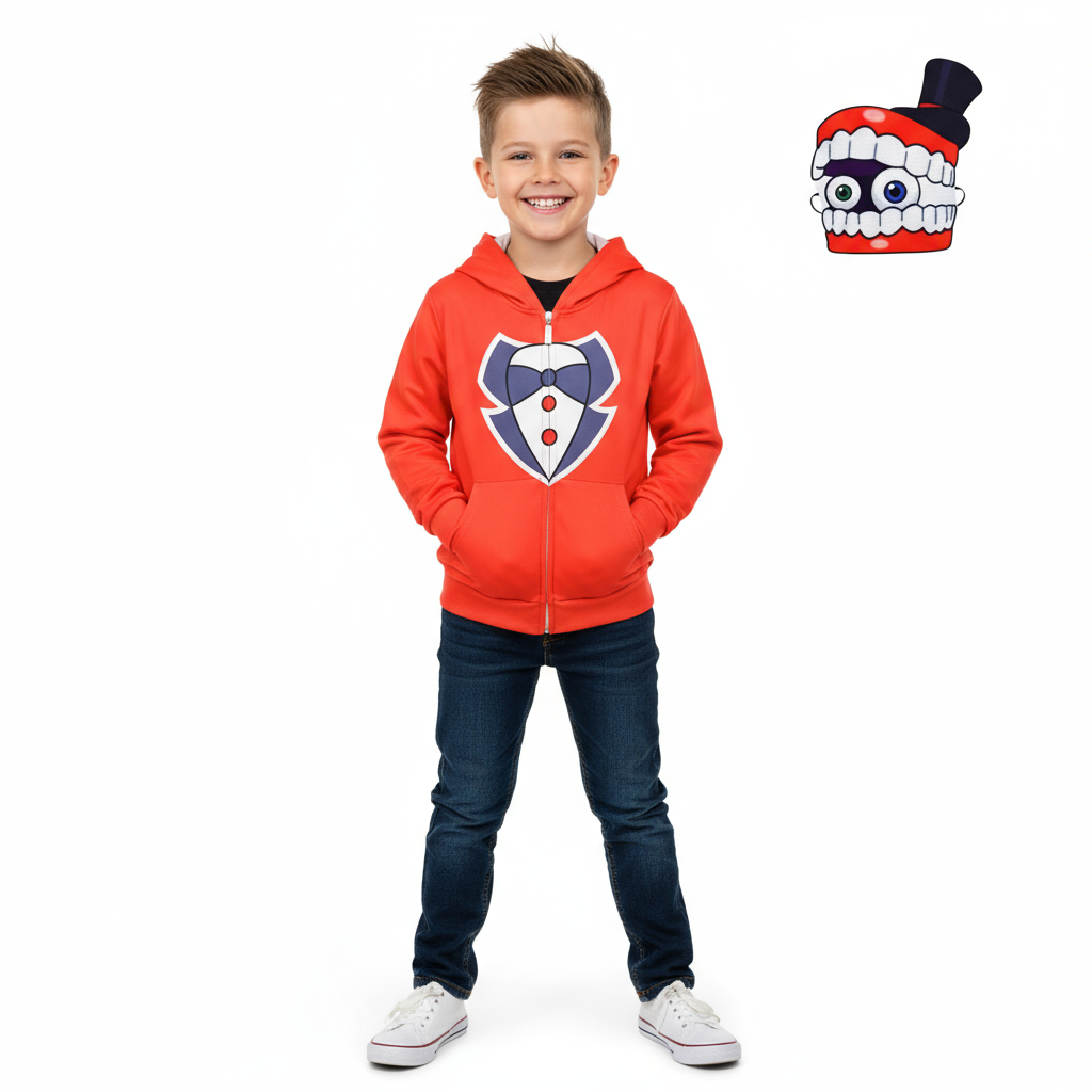 Kids The Amazing Digital Circus Caine Costume - Hoodie Mask Set Caine Cosplay