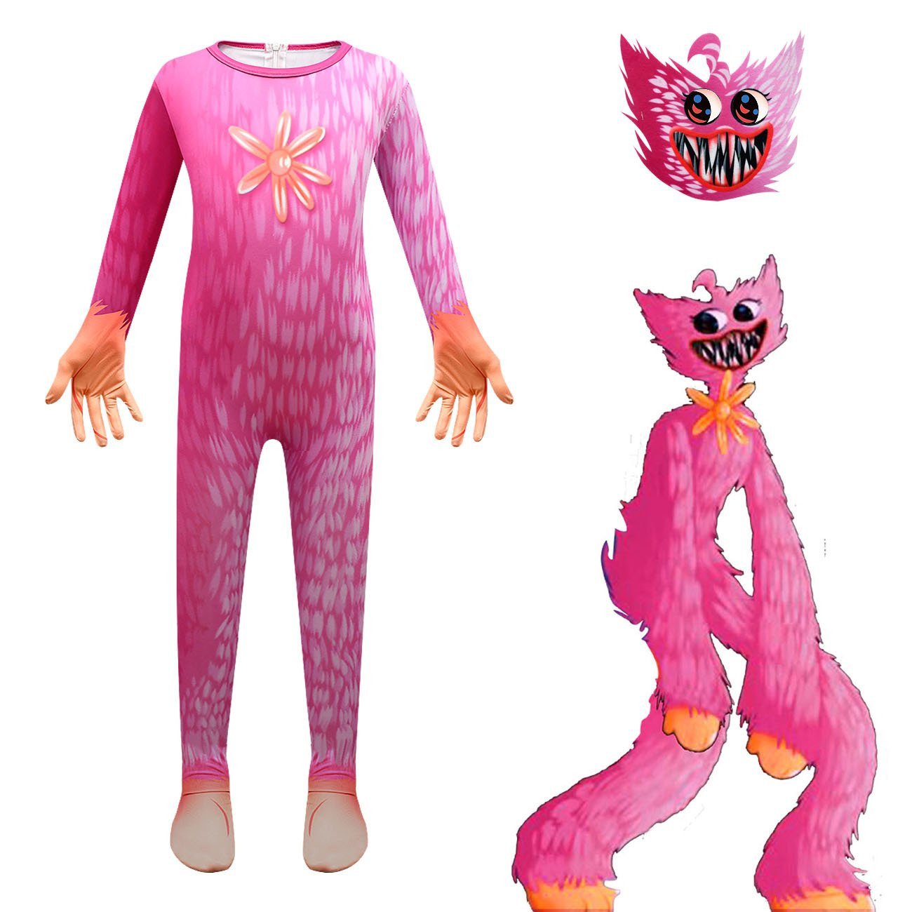 Poppy Playtime Huggy Kissy Kids Lycra Cosplay Costume