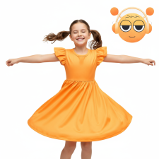 Girls Sprunki Orange Oren Costume - Dress Mask Set Orange Sprunki Cosplay